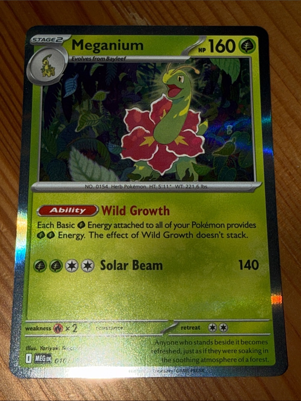 Meganium Holographic Pokemon Card (010/132) - Basic